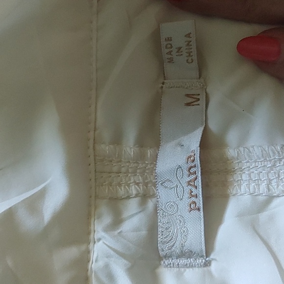 Prana Zinnia white and gray quilted wool sleeve water resistant zip up jacket si - Picture 9 of 10